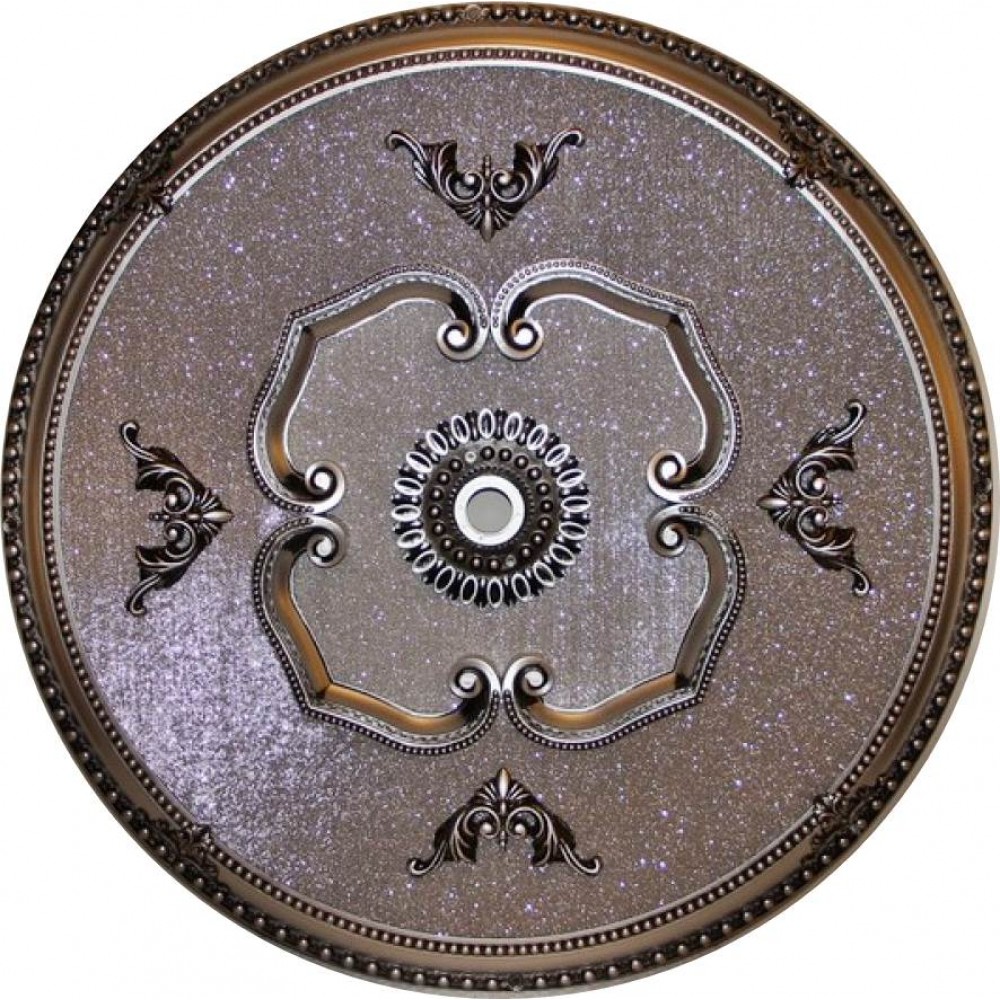 80 Cm Yuvarlak Osmanli Saray Tavan Sfa-395 Avize Gobegi Patina-Eskitme Gumus Varakli 3D